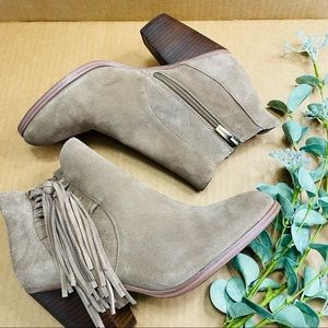 Vince Camuto Harlin Beige Suede Ankle Boots